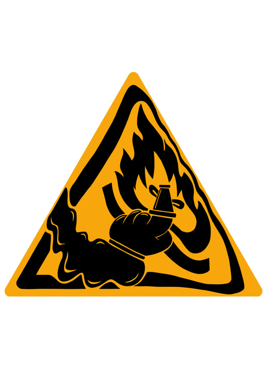 WARNING: Risk of Fire Pictogram by Katy Wang &  Gabriel Greenough