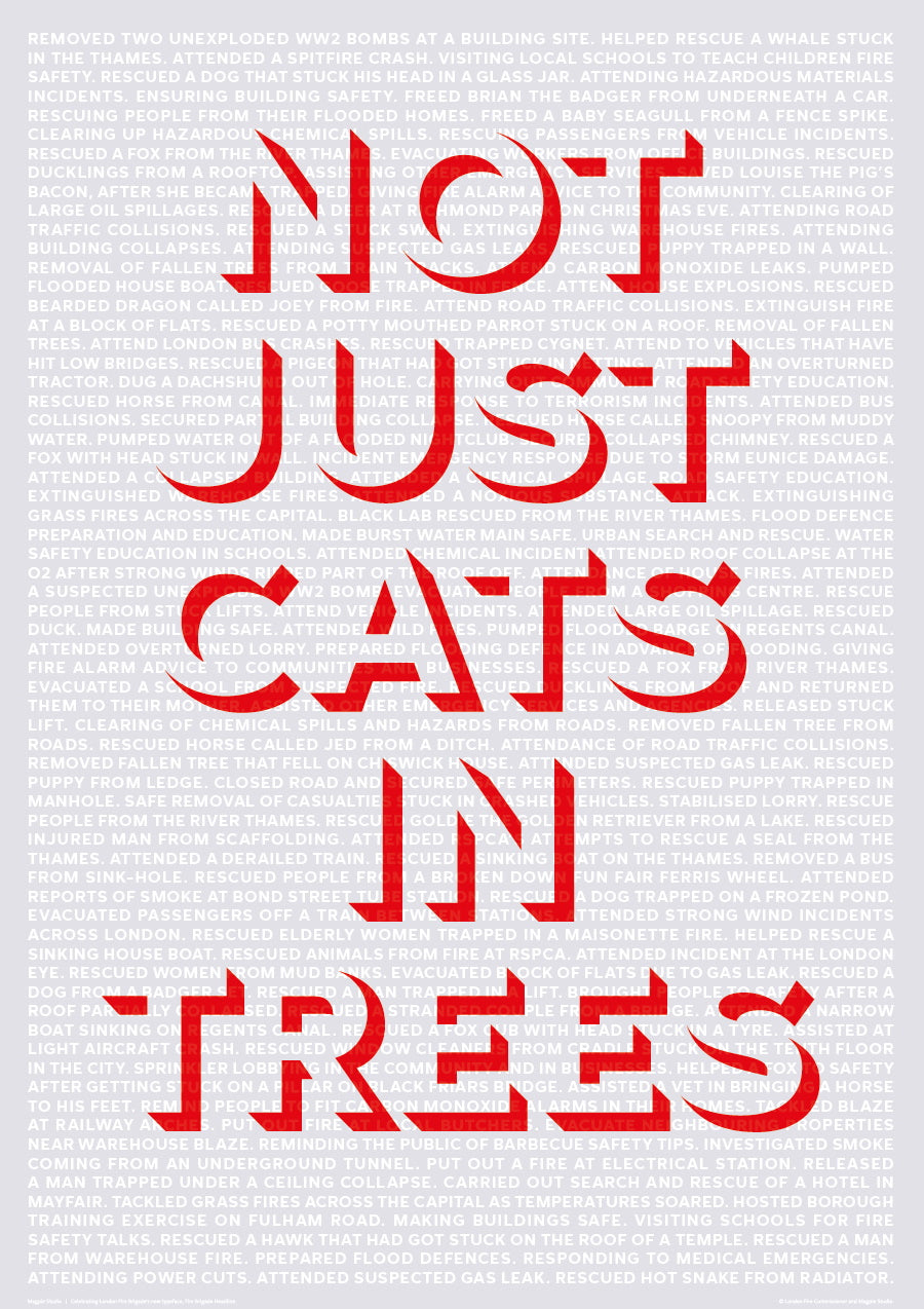 Not Just Cats In Trees Poster Design by Magpie Studio, www.magpie-studio.com  Poster  Printed on fine art grade paper for long-lasting colour. Available in A1 and A2.  Art Print  Printed on heavy-weight paper. Available in A2 and A3.