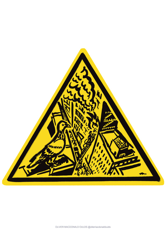 WARNING: Risk of Fire Pictogram by Ollie Macdonald Oulds